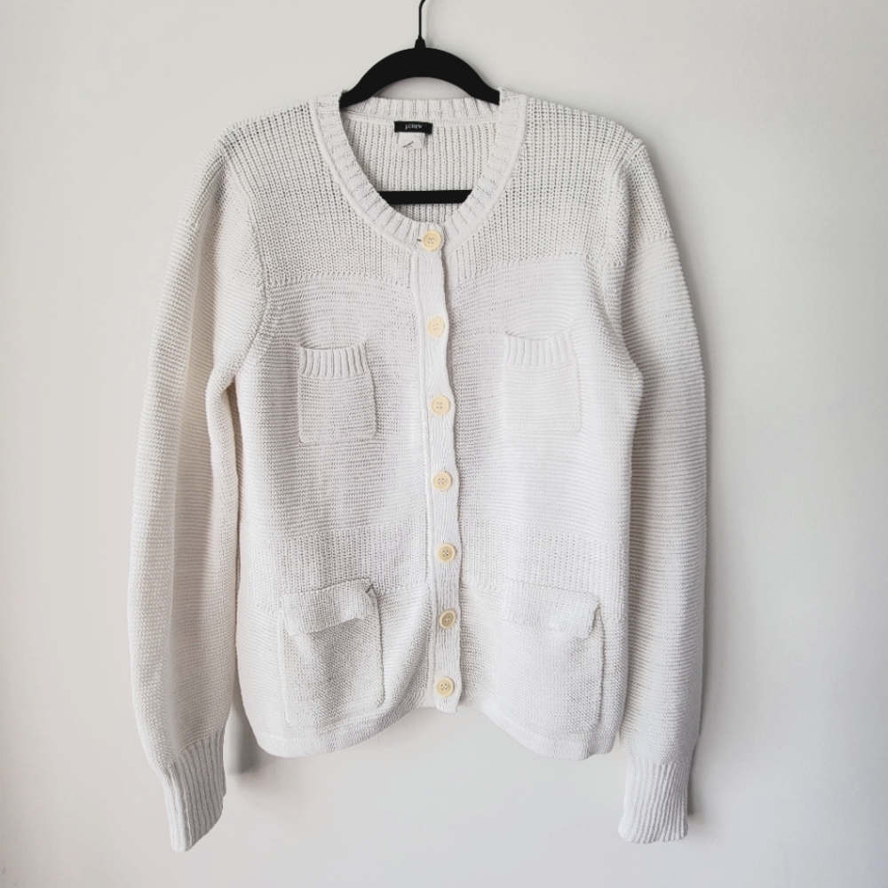 XL white J Crew Cardigan button down sweater